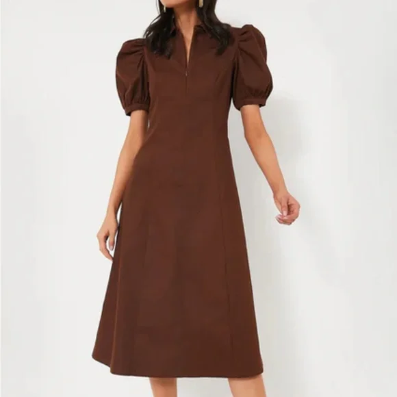 Tuckernuck | Dresses | Tuckernuck Hyacinth House Zip Front Denim Midi Dress  Size Small Chocolate Brown | Poshmark